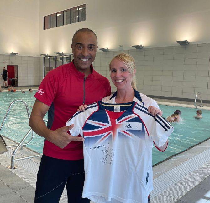 Leicester Time: COLIN JACKSON EMBRACES FACILITIES AT NEW WHITWICK AND COALVILLE LEISURE CENTRE