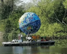 LEICESTER MARKS EARTH DAY WITH GIANT GLOBE MADE FROM WASTE